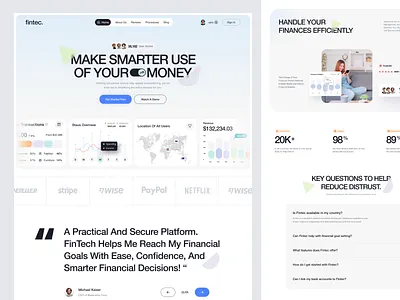 fintec - Finance Platform Solution agency app design digital elementor framer landing management money page payment platform saas software ui wallet webflow website wordpress