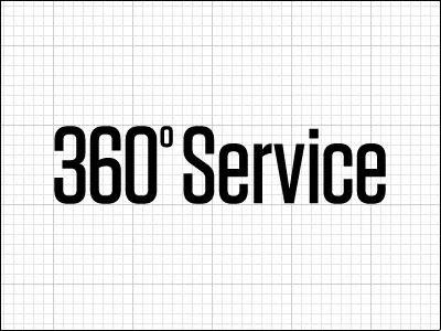 360º Service Header Type grid header kerning tagline tungsten type typography