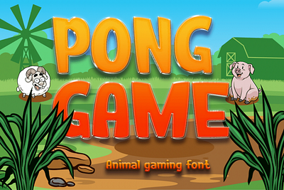 Pong Game – Animal Gaming Font branding cartoon children design display font font fun funny game gaming illustration instagram movie poster typeface youtube