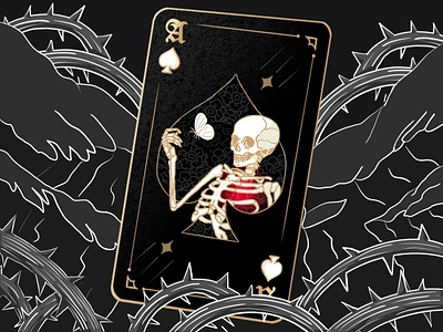 Royal Flush: Ace of Spades Illustration ace aceofspades card dark design digitalart drawing elegant graphicdesign illustration poker pokerillustration procreate sketch spades vector