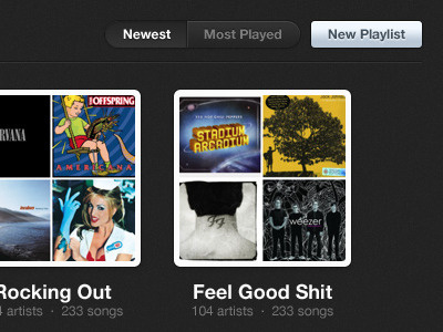 iTunes Playlists albums buttons depth helvetica neue itunes playlists tabs texture