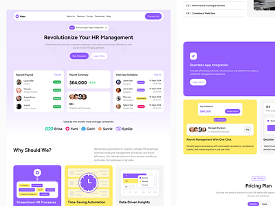 Haer — HR SaaS Template animation app branding design designapp hr hr management hr saas people operation saas saas startup startup ui uidesign uiux ux web web design