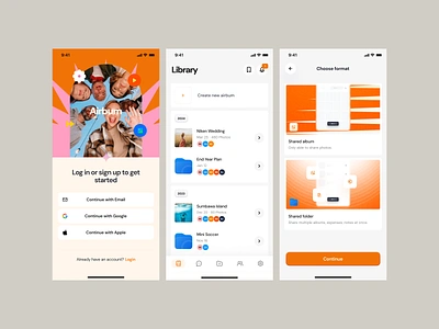 Airbum - Photo Sharing App album app design ios minimal minimalist mobile photo photo sharing sharing social social media ui ux