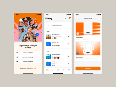 Airbum - Photo Sharing App album app design ios minimal minimalist mobile photo photo sharing sharing social social media ui ux
