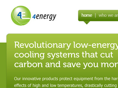 4 Energy Homepage Draft 1 fonts green museo