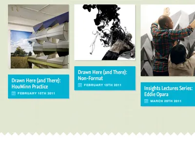 AIGA Minnesota Upcoming Events biege blue events homepage typography zigzags