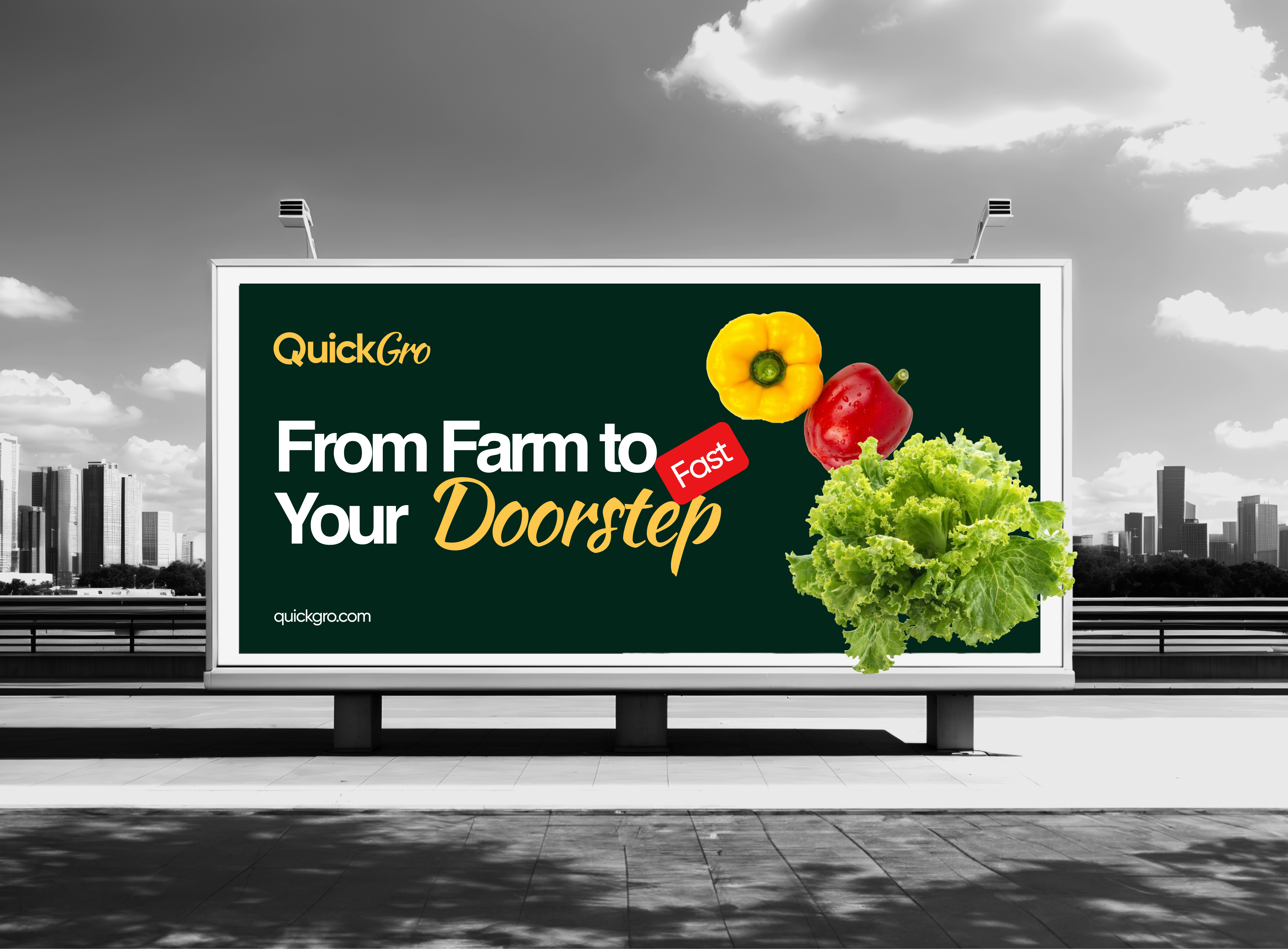 QuickGro: Logo & Brand Identity Design aerobrandingdesign brand design brand identity brandbook branding branding design design farm food logo graphic design grocery grocery shop healthy food logo logo mark logo type minimal online grocery redesign vegetable shop
