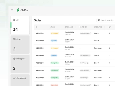 ClaPos - Payment Flow animation cashier cashier dashboard dashboard figma food app mobile app order order list payment payment flow point of sale pos pos app pos system pos ui product design store ui kit ui8