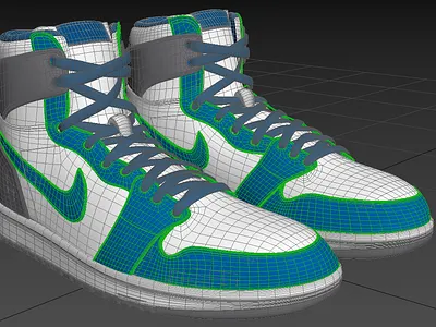 Air Jordan 2 Nike Sneakers 3D Model 3d 3d model 3ds max cgi design jordan modeling nike product render visualization