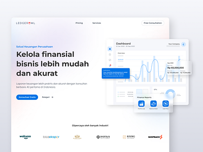 Ledgerowl | Landing Page accounting b2b bookkeeping branding campaign digital asset finance landing page marketing prototype reconciliation saas service tax ui ui design ui kit ux ux design website