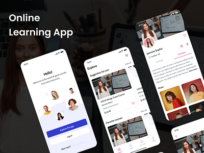 Online Learning App 3d animation brand branding design figma graphic design illustration logo motion graphics optimitylogics ui uiux vector