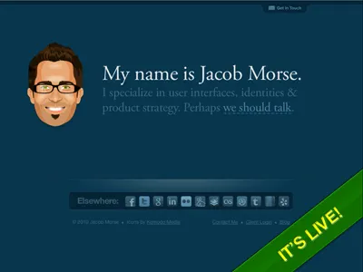 Finally up and running. blue design portrait social website