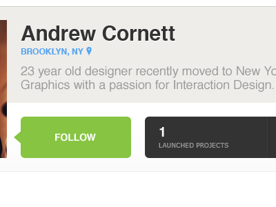 Another Profile green helvetica kickstarter web