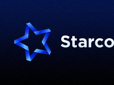 Floating Ribbon Star Logo Dark blue concept dark floating gotham gradient ogo ribbon star vector