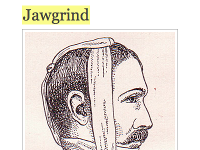 Jawgrind illustration jawgrind podcast public domain white yellow