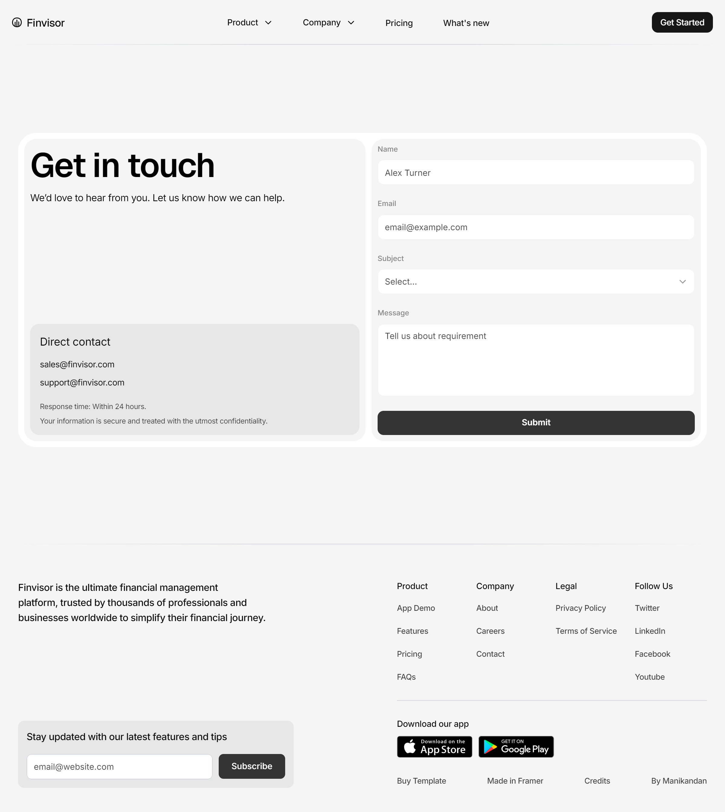 Contact Page Exploration ai contact framer framer website landing page saas ui web web design web development website