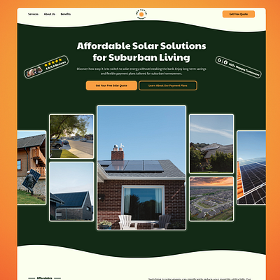 SunSaver Solar 💸 | Affordable Solar Company Website Design clean energy website landing page modern solar solar company website solar company website design solar energy website solar website solar website design template web design website