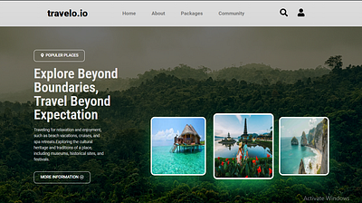 travelo.io branding landimg page travel website trip planner website ui vacation website web design web development website design