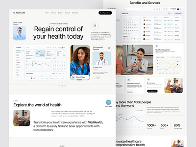 Healthcare SaaS Website Design design doctor health healthcare hospital landing page management patient redesign saas ui web website