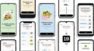 Food Calorie App Design app design diet app figma app design food app food calorie app mobile app design onboarding onboarding app