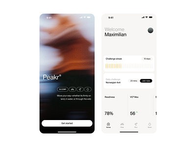 Minimal fitness app concept android app bold brand branding clean design fitness ios minimal running strava ui