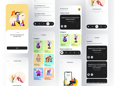 Daily Motivation App animation daily motivation app daily motivation app ui daily motivation app ui design motivation app ui design ui ui design uiux design user research ux ux research