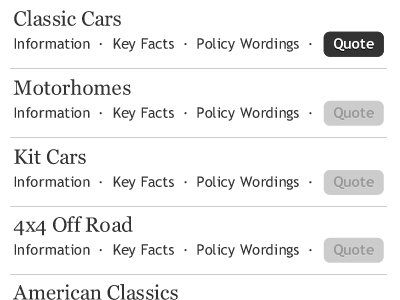 Organising Parent Child Links ia information architecture insurance layout organisation text