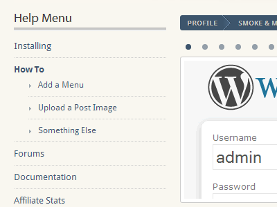 Obox Documentation bread crumbs menu obox side
