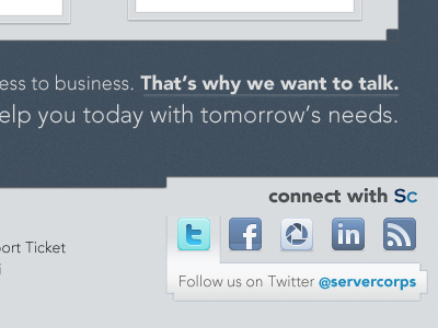 Servercorps - Connect avenir blue emblem gray redesign servercorps social media