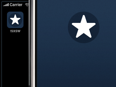 !SXSW blue circle gradient home screen icon iphone noise star sxsw