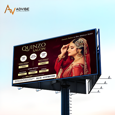 Hoarding Design For Quinzo Salon branding graphic design hoarding design offer designs salon