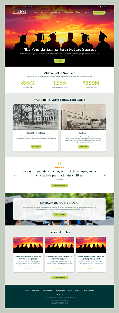 The Alston Family Foundation // Web Design donate donation education family foundation foundation non profit scholarship web design