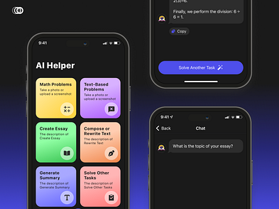 AISolver app design design ios app mobile app ui