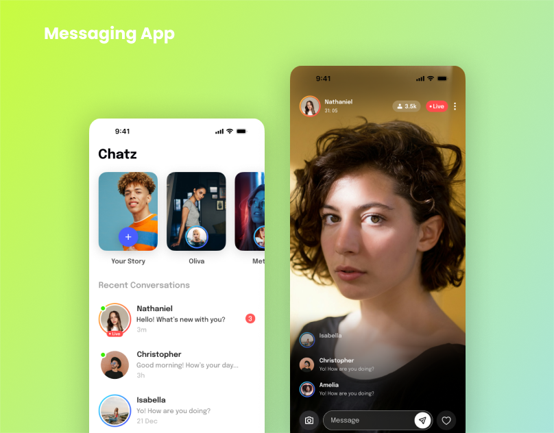 Messaging App design designtrends figma messaging mobile app mobile app ui ui ux design ux