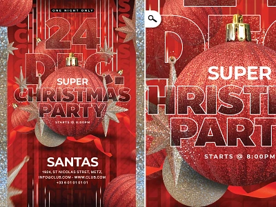 Christmas Party Flyer template flyer promotional