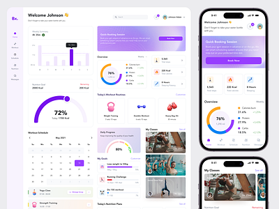 All-in-One Fitness Dashboard app clean daily progress dark mode data fitness flat goals gradient health minimal minimalism mobile neumorphism progress tracker web web app wellness workout