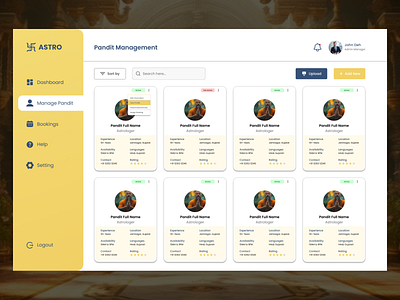Pandit Management Admin Panel branding figma graphic design hindu logo managment motion graphics pandit priest spiritual ui ui ux designer web design website