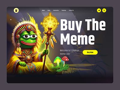 Meme Coin - Landing Page Design bitcoin coinmarketcap crypto cryptocurrency defi degen design exchange landing page marketcap meme chain meme coin meme coin website pepe token trend ui uidesign web3 website