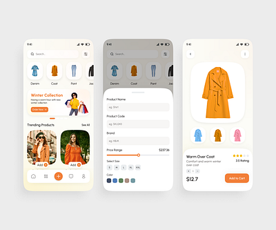 Fashion E-Commerce App add cart add to cart app app design e commerce e commerce app design e commerce filter mobile e commerce mobile app fashion e commerce app filter app design mobile app mobile app filter mobile interface design mobile pop up mobile ui ui uiux