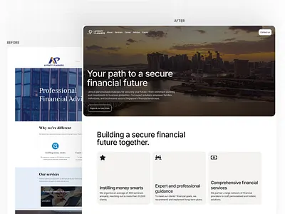 Website Transformation for Financial Insurance Company branding redesign ui user interface wordpress
