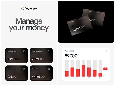 Banking App UI Elements app bank banking cards concept fintech ios mobile app mobile app design modern online peyments payment payoneer swift transactions wallet widget