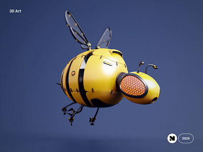 3D Art - Bee Animation 3d 3d modelling animation art bee blender cartoon character design design illustration loop mascot mascot design motion graphics render robot