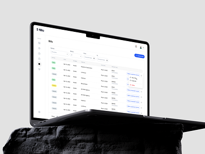 Filllo Money Management SaaS - Bills Page admin pannel bills dashboard design e commerce filllo filllodesign landing page mobile app saas ui design ui ux web app