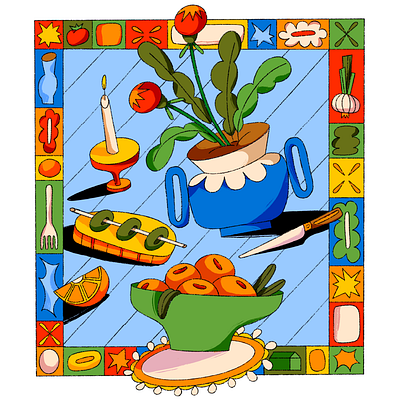 LUNCH animation art illustration design artists flowers graphic graphic design illustration lifestill ui