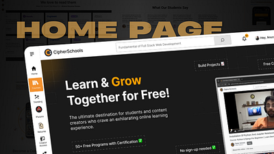 Revamped CipherSchools Homepage Design homepage landing page product design revamped homepage design ui ui design user experience design user interface design ux ux design