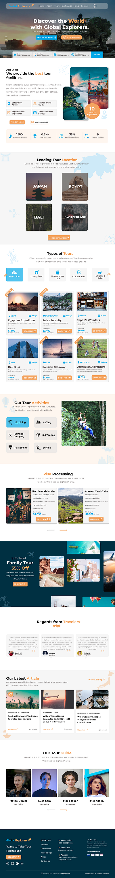 Travel Agency Landing Page Design design figma landing page travel agency ui webdesign