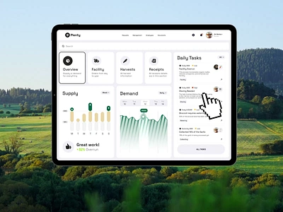 Future of Farming app dashboard farm landing mobile product design sas ui