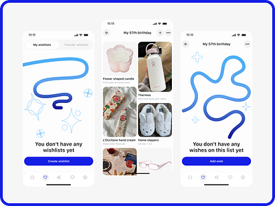 Wishlist app clean ui empty state fresh ui ios list design minimalist ui pinterest ui user interface wishlist