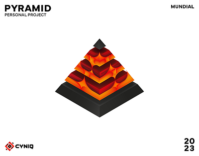 Pyramid abstract colour design fire geometric perspective pyramid vector