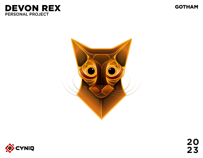 Devon Rex abstract animal cat colour geometric logo pet